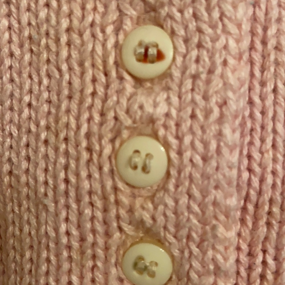 Vintage Pink cotton button down sweater - Picture 4 of 4